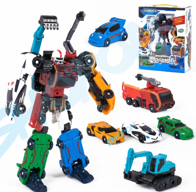 

Трансформер робот тобот магма 6 в 1 игрушка, Атлон Mini Tobot ar. TR-4234-MGM