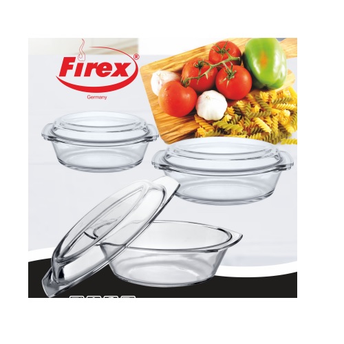 

Набор стеклянных кастрюль с крышками 3 шт (1.5/2.5/3 л) Firex MH-236736