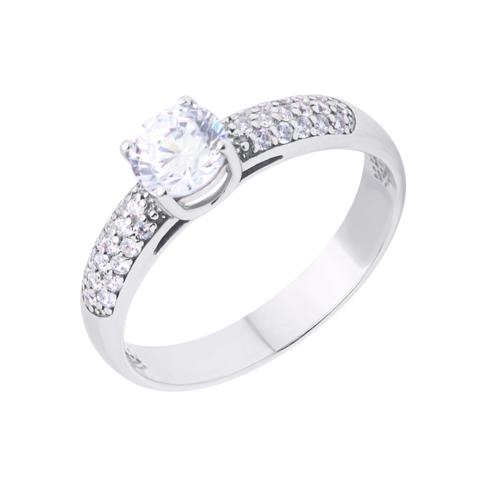 

Серебряное кольцо с фианитами 000118434 18.5 размера