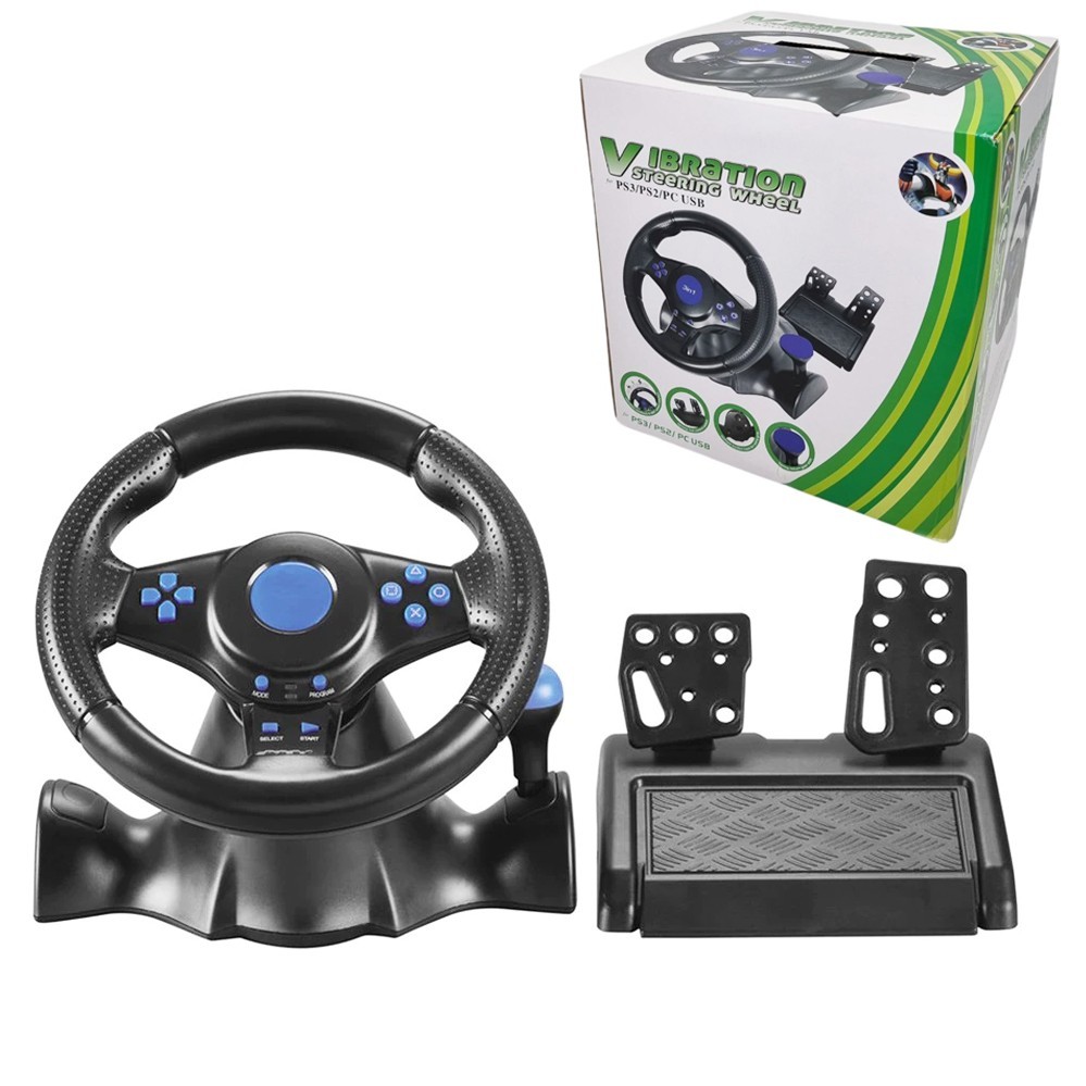 

Игровой руль с педалями и коробкой передач 3в1 Vibration Steering wheel