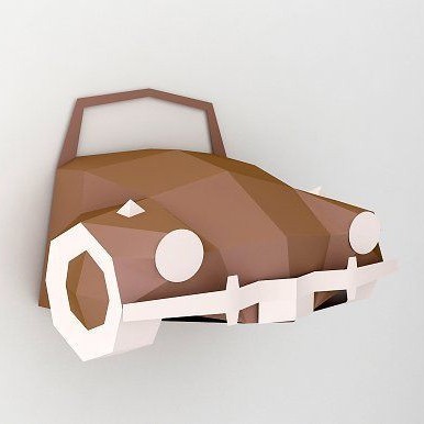 

Срез авто VW Beetle коричневый Паперкрафт модель Papercraft