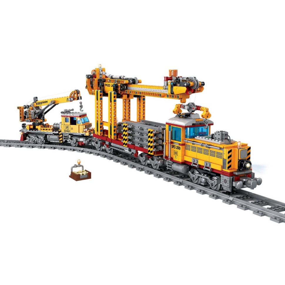 

Конструктор "Поезд DPK32 с рельсами" ZIPP Toys 98253(Yellow) Железнодорожный путеукладчик