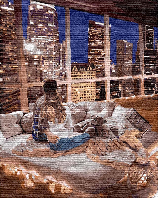 

Картина по номерам Идейка "Наблюдая за городом" 40х50 см KHO4774