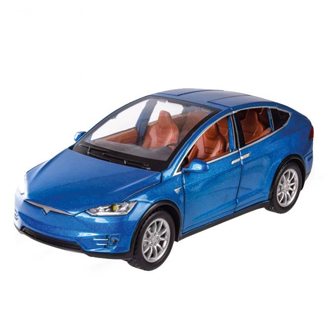

Машинка инерционная Tesla ModelХ Автопром масштаб 1:22 синяя 21см A-7574A
