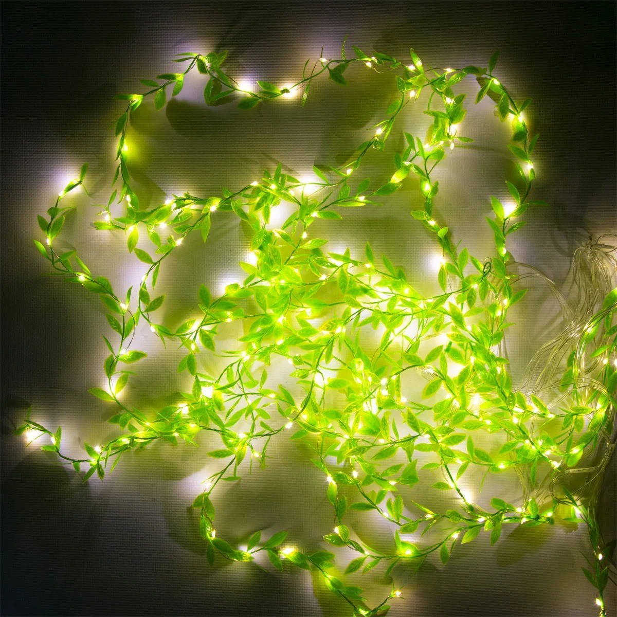 

Лед гірлянда на вікно Xmas 200 Led 3.9м зелене листя верби гірлянда на мідному дроті (VS7004684)