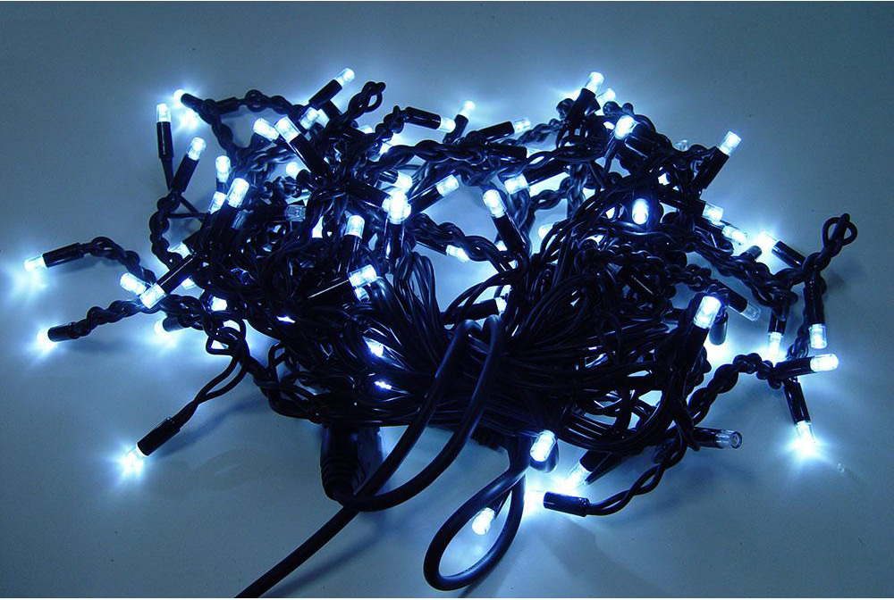 

Светодиодная гирлянда бахрома уличная Xmas Сосульки 7237 120 LED W-2 5 м Черная Белый свет (gr_015165)
