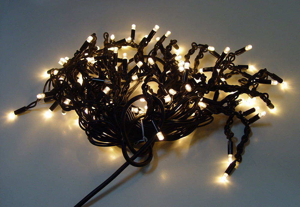 

Светодиодная гирлянда бахрома уличная Xmas Сосульки 7238 120 LED WW-2 5 м Черная Желтый свет (gr_015168)