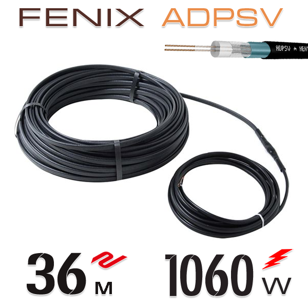 

Нагревательный двужильный кабель Fenix ADPSV 30 W/m - 36 м.п.