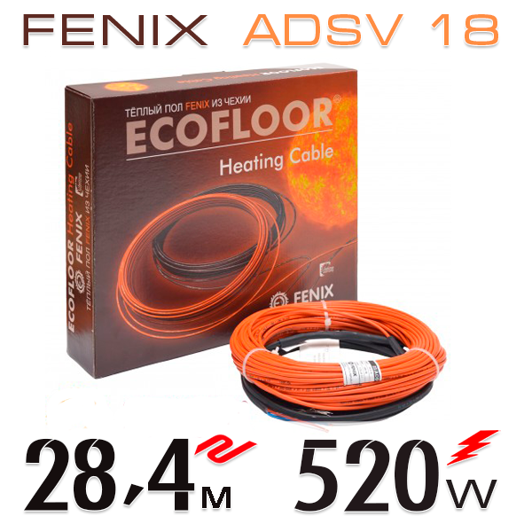 

Нагревательный кабель Fenix ADSV 18 Вт - 28,4 м