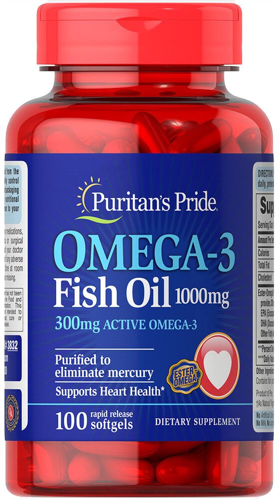 

Жирные кислоты Puritan's Pride Omega-3 Fish Oil 1000 мг 100 капсул (074312138324)