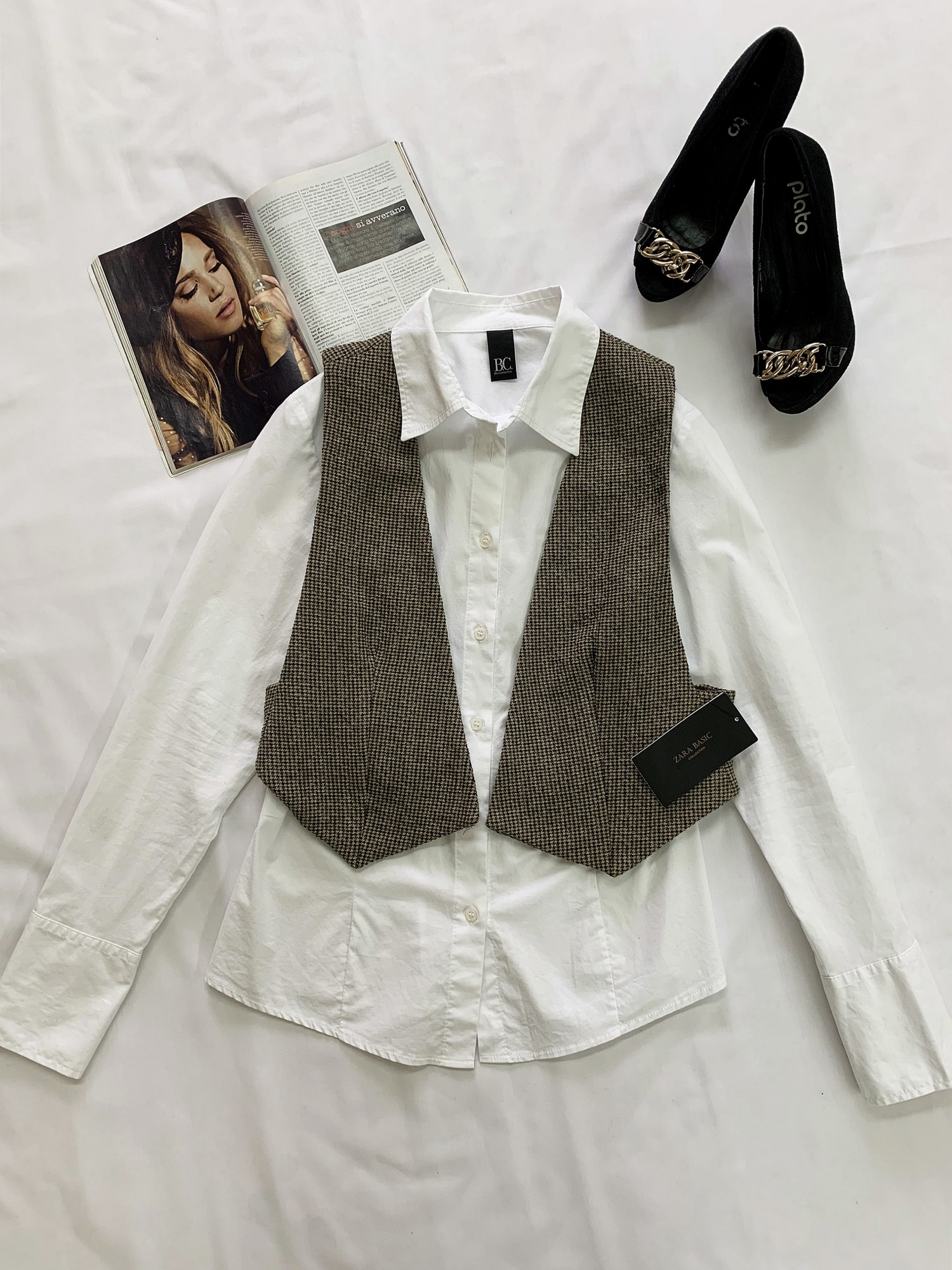 

Стильная жилетка в мелкую клетку Zara М(28)