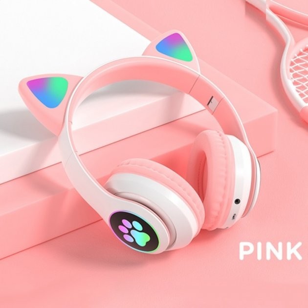 

Беспроводные LED наушники с кошачьими ушками AKS-28 Pink