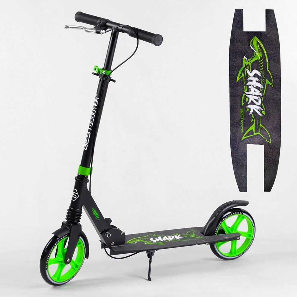 

Самокат двухколесный "Best Scooter" 18104 "SHARK черный с зеленым