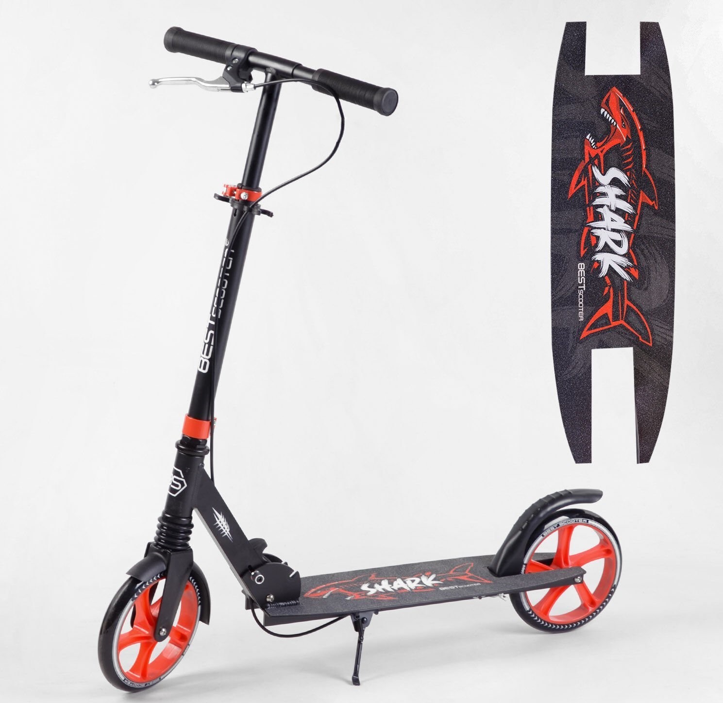 

Самокат двухколесный "Best Scooter" 15250 "SHARK черный с красным