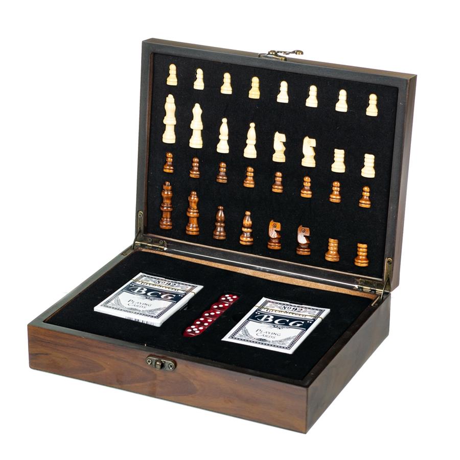 

Игровой набор 3 в 1 (шахматы, карты, кости) (8718-005), Дерево, Elisey