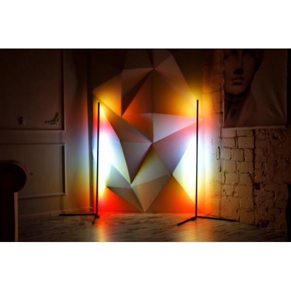 

Угловой LED торшер с сенсорным пультом, регулируемой яркостью, 200 см, черный, 27 Вт