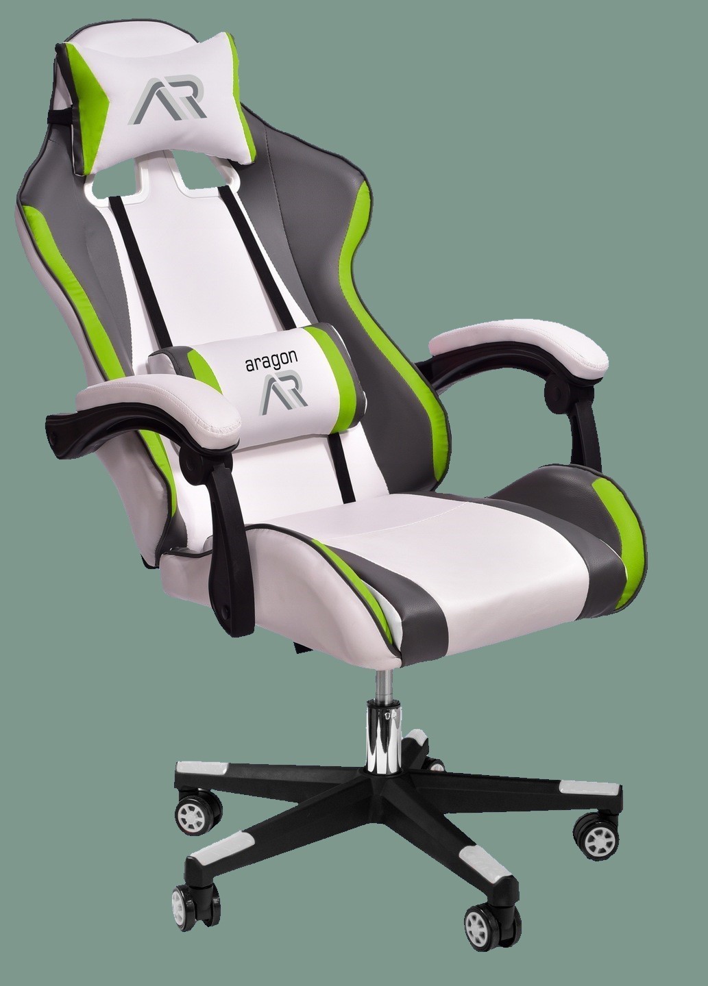 

​Компьютерное кресло для геймера AR Dragon LIME-WHITE + коврик под мышь в подарок