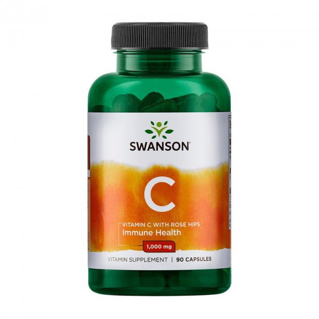 

Витамин С с шиповником, Vitamin C 1000 with Rose Hips, Swanson, 90 капсул (195834)