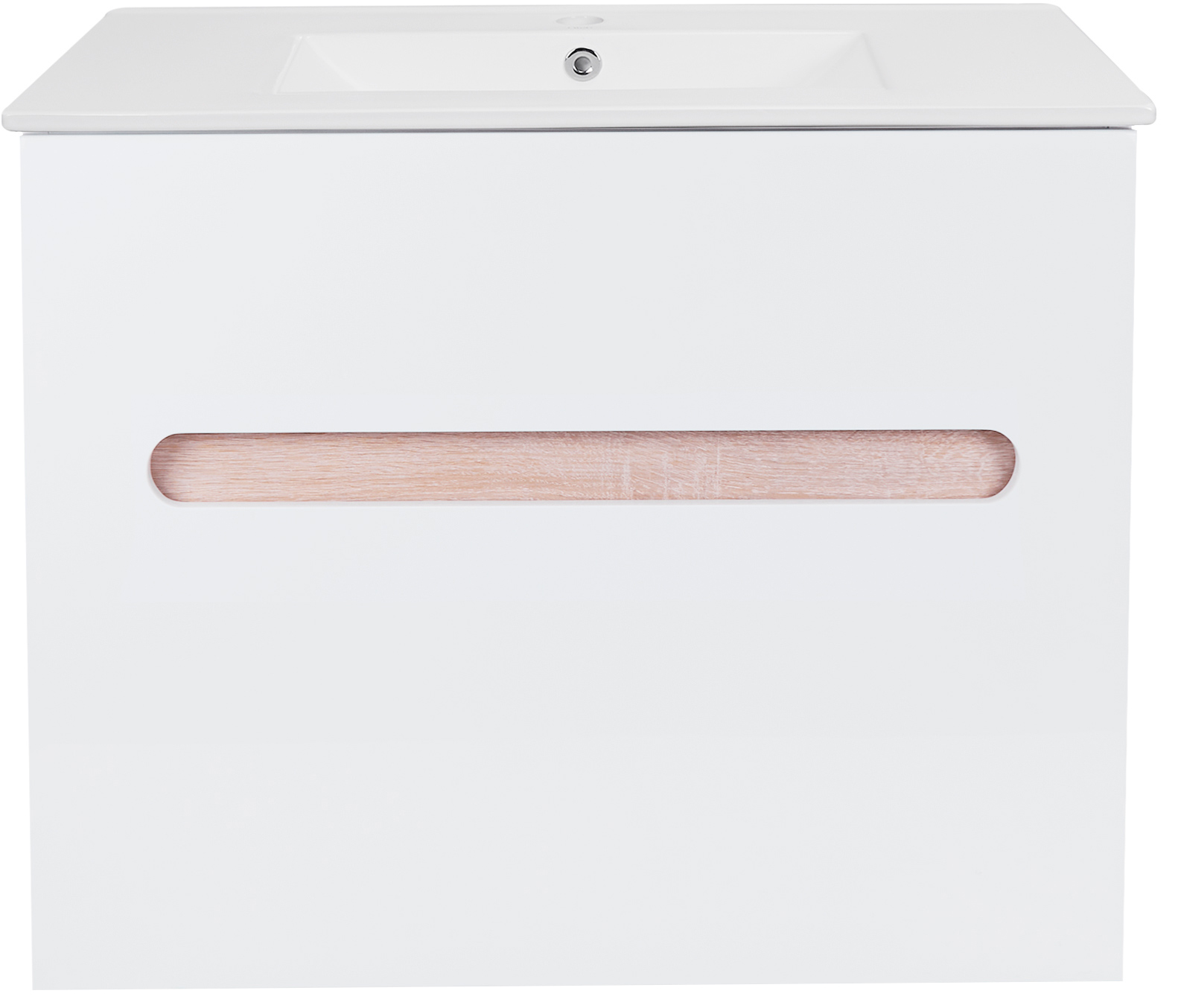 

Тумба подвесная QTAP Virgo 800х580х437 White/Whitish oak с умывальником QT1872TPА8013080CW