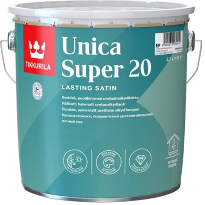 

Полуматовый быстросохнущий лак Tikkurila UNICA SUPER 20 для дерева 0.9 л Бесцветный (6408070036235)