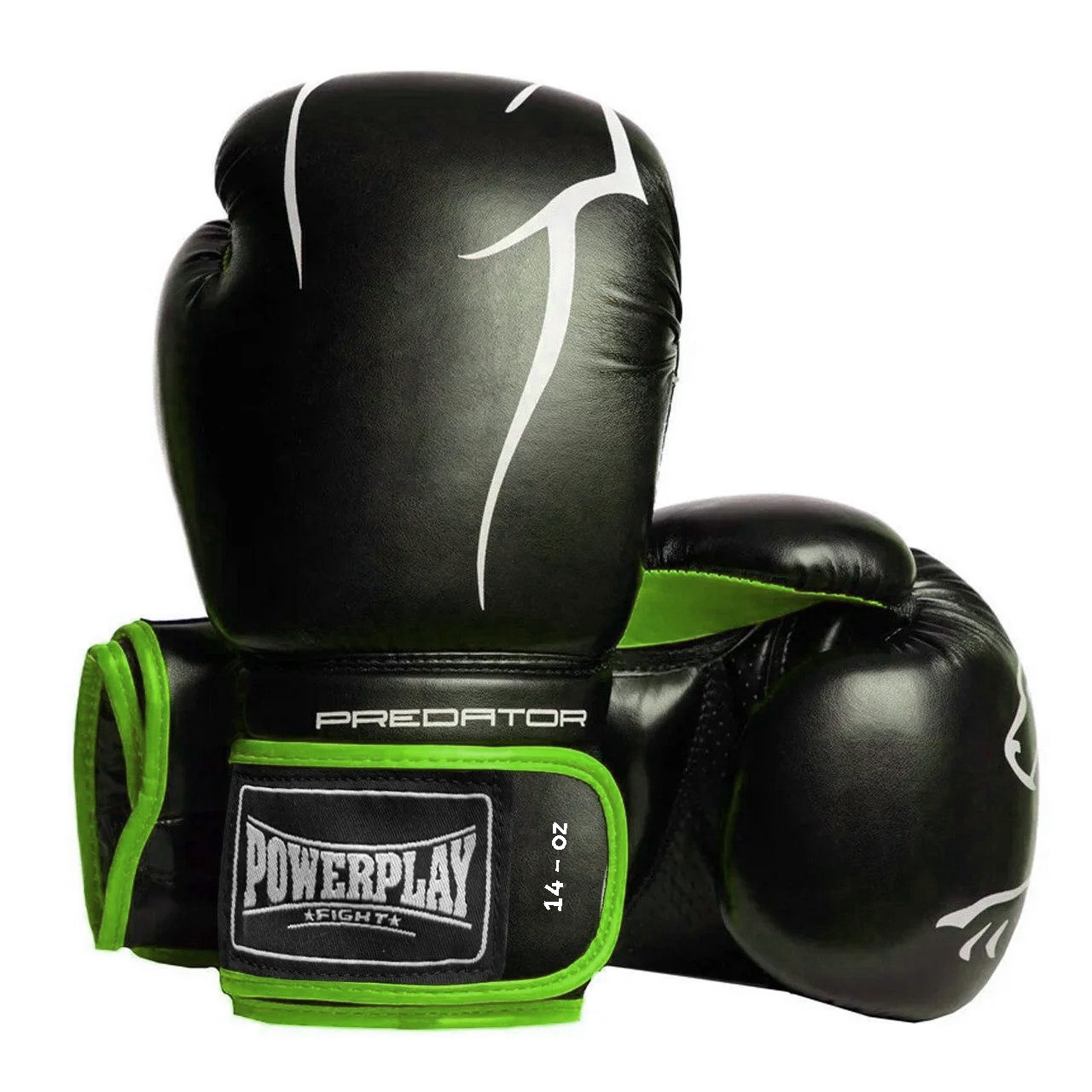 

Боксерские перчатки PowerPlay 3018 Black-Green 14 унций