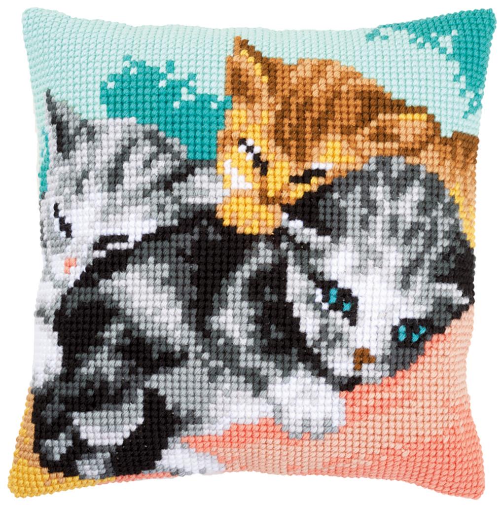 

Набор для вышивания крестом (подушка) Vervaco Cute kittens Милые котята PN-0165781