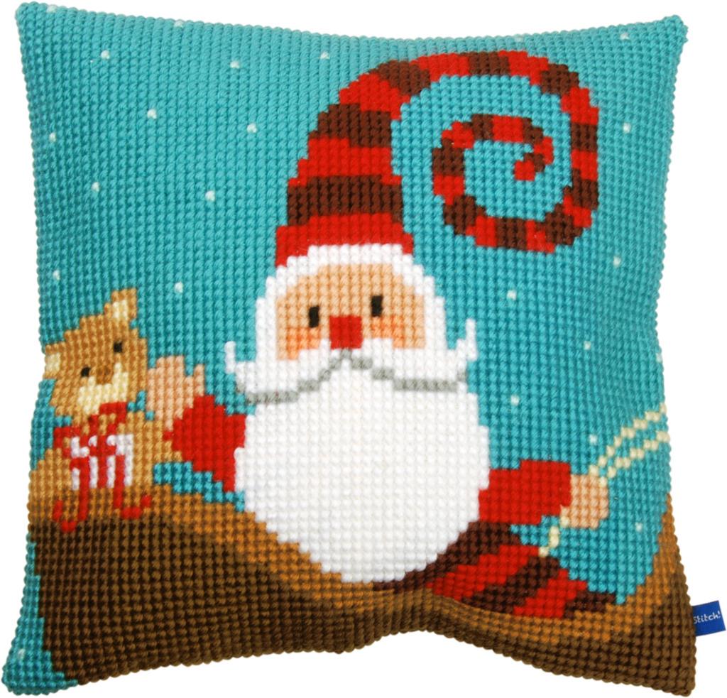 

Набор для вышивания несчётный крест (подушка) Happy santa Счастливый Санта PN-0155869