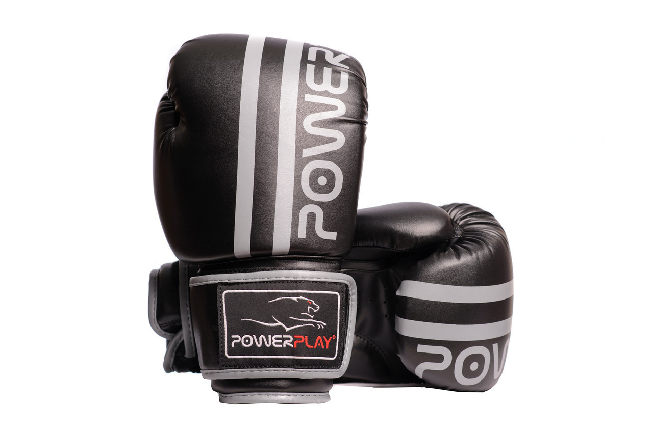 

Боксерские перчатки PowerPlay 3010 Black-Gray 12 унций