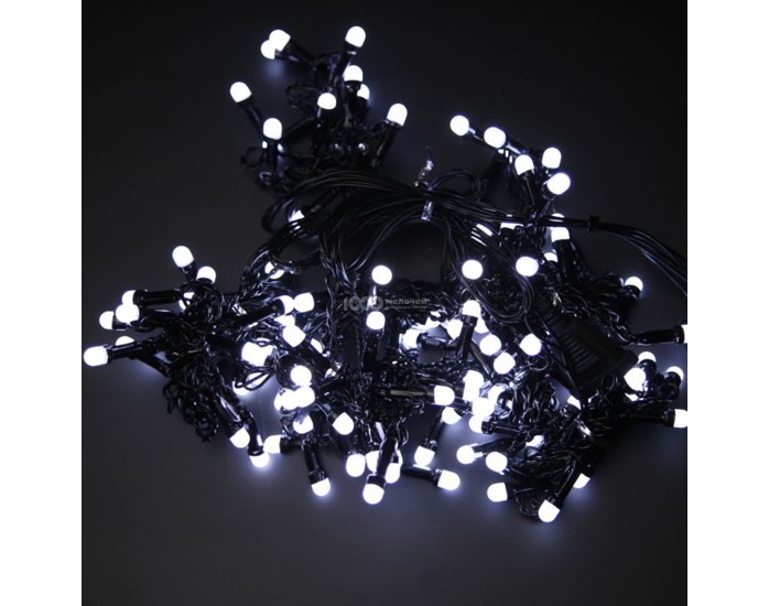 

Гирлянда 500 LED / 100 м, круглые лампы, чёрн. шнур, синий свет