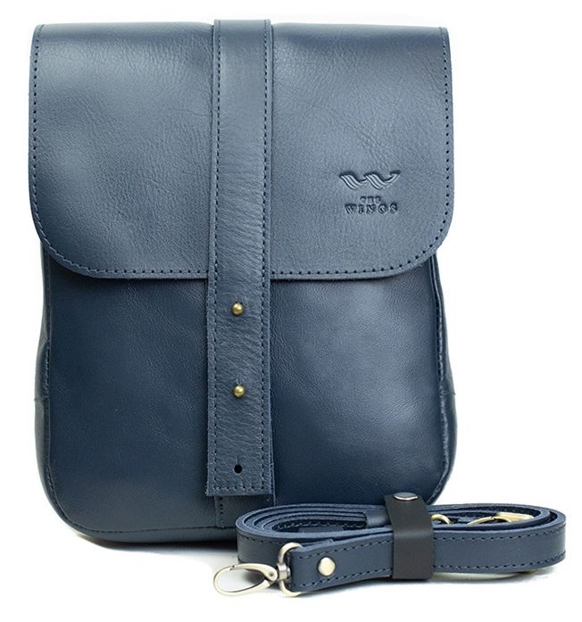 

Сумка мужская кожаная The Wings MINI BAG синяя TW-Mini-bag-blue-ksr