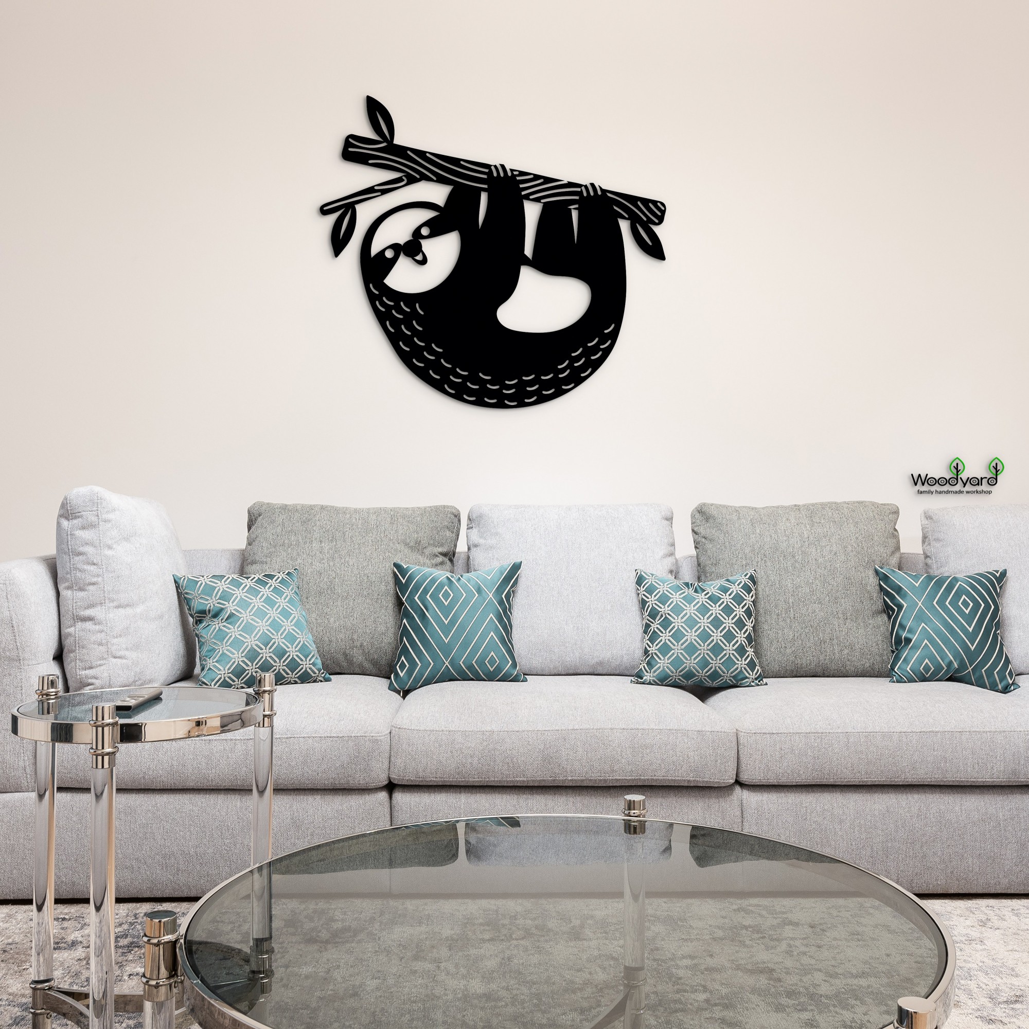 

Панно из дерева Woodyard ленивец 70х80 см чёрное 0205