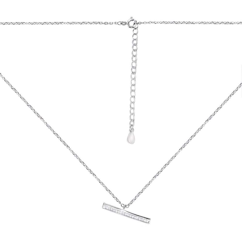 

Серебряное колье с подвеской и фианитами 000134139 40 размера