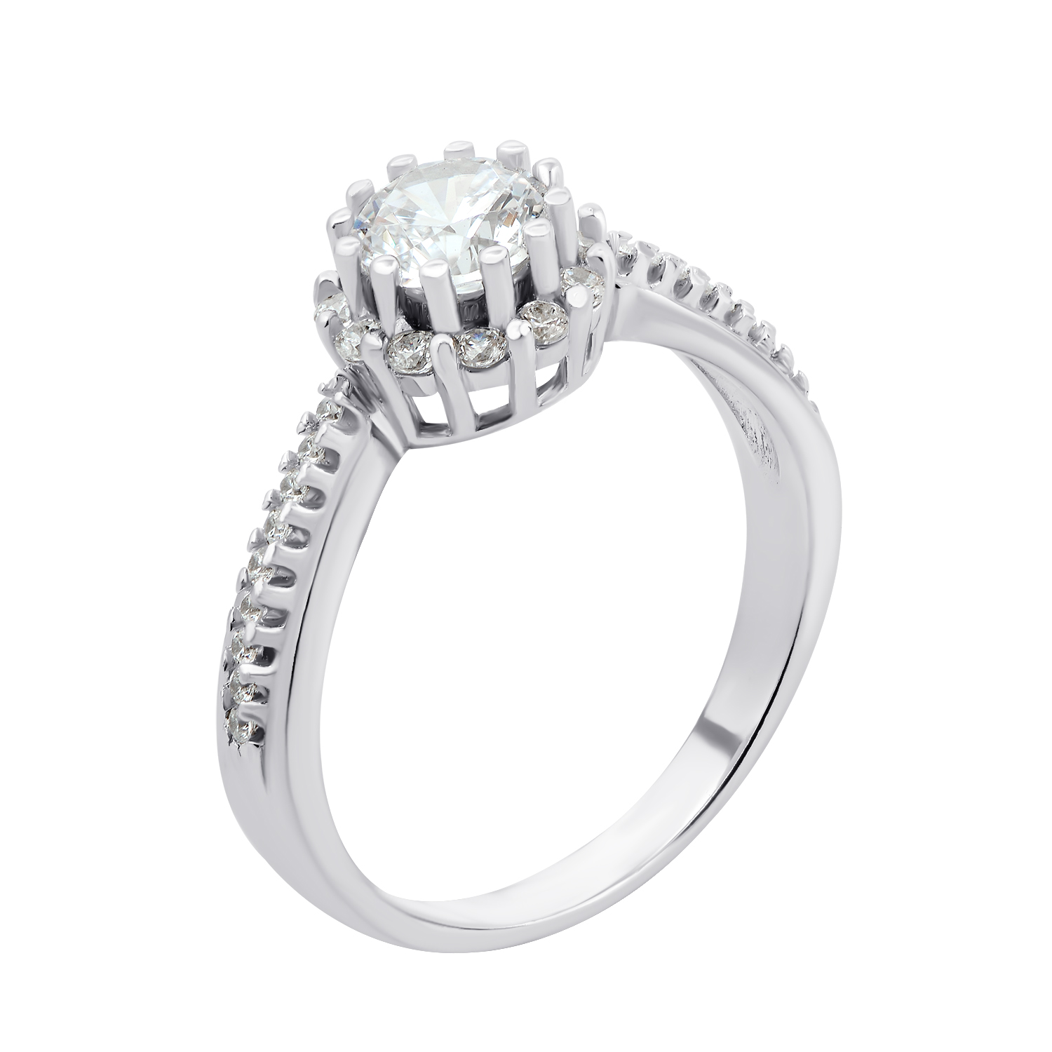 

Серебряное кольцо с фианитами 000117765 15.5 размера