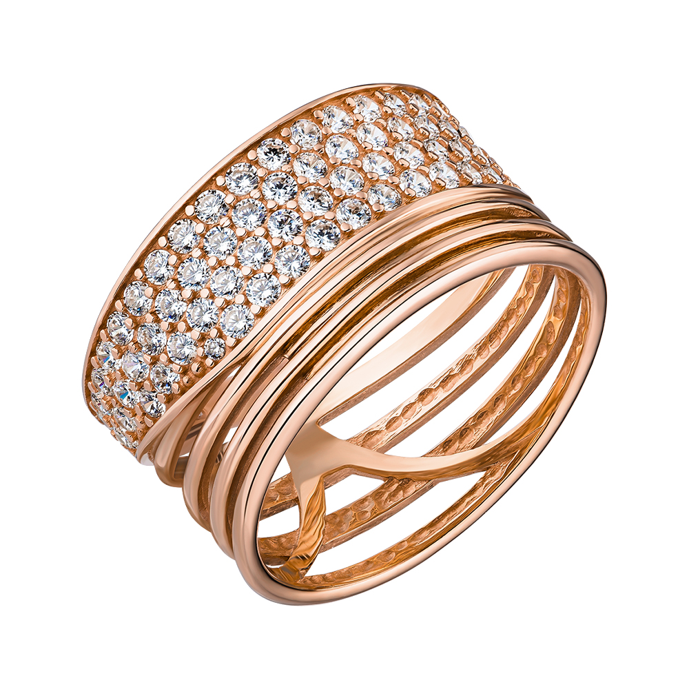 

Кольцо из красного золота с фианитами 000147772 18 размера