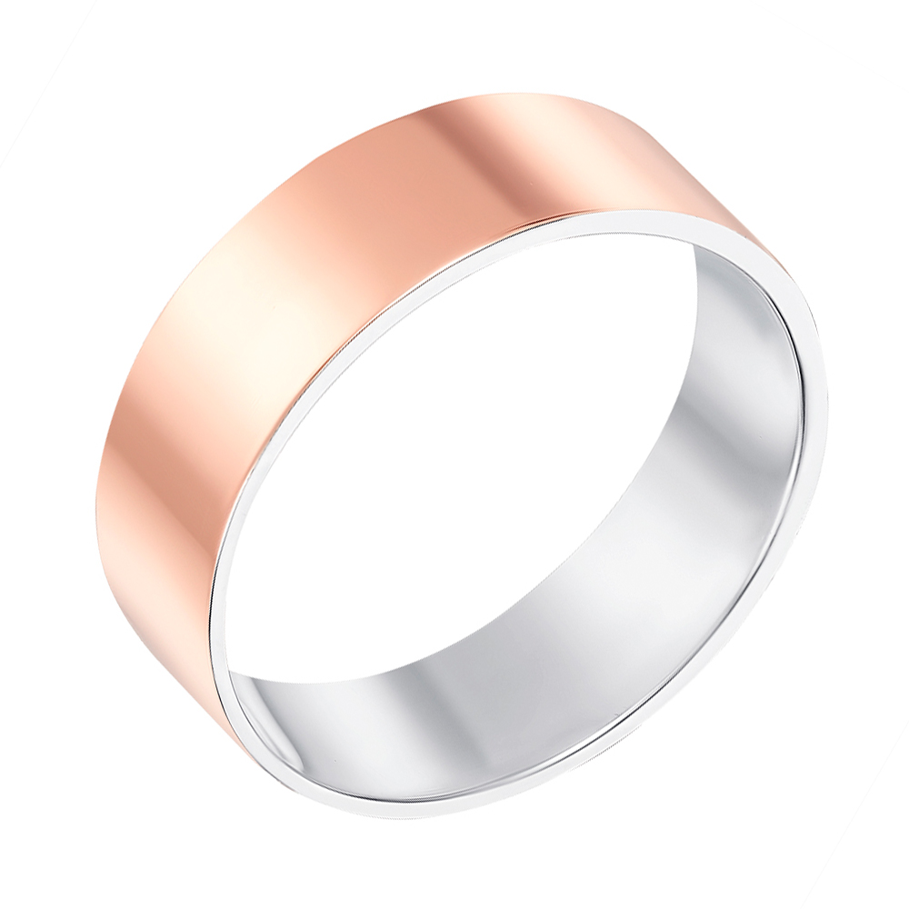 

Серебряное обручальное кольцо с позолотой 000139765 19.5 размера