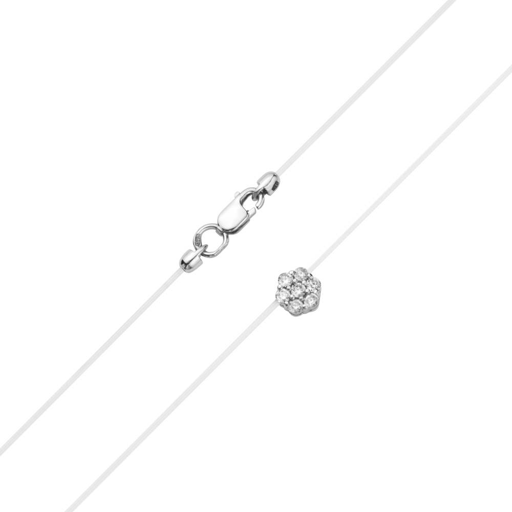 

Серебряное колье на леске с фианитами 000117960 42 размера