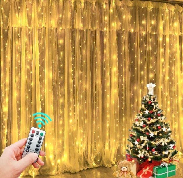 

Гирлянда капля росы 425 Led 3*2,5м с пультом Тепло-Белая