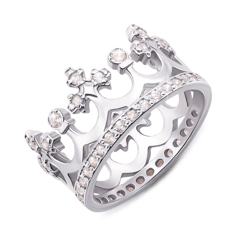 

Серебряное кольцо-корона с фианитами 000135456 16.5 размера