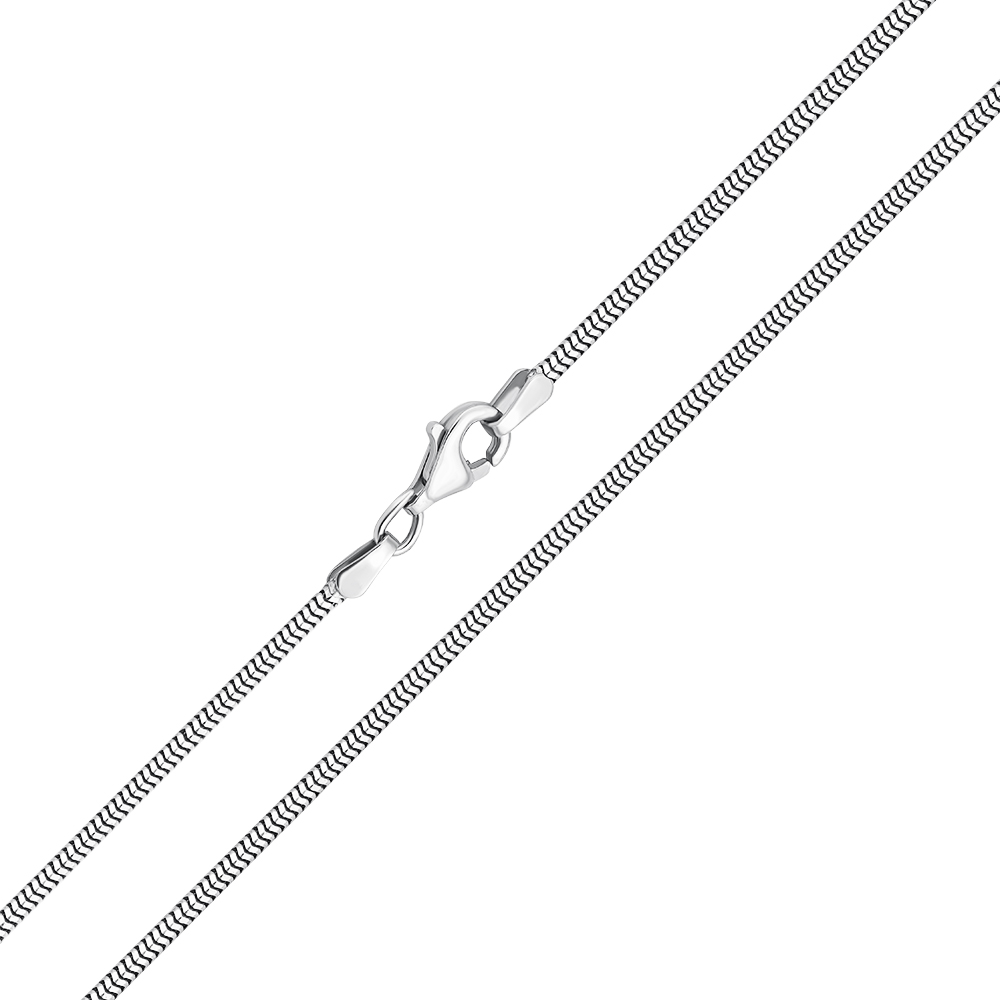 

Серебряная родированная цепочка в плетении мягкий снейк, 1,5мм 000025923 55 размера