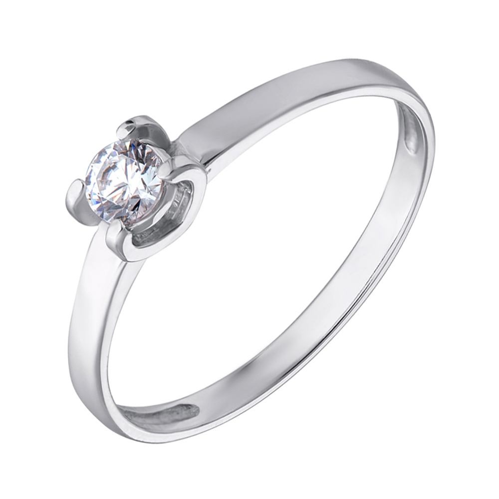 

Золотое кольцо в белом цвете с фианитом S Zirconia 000069530 16 размера
