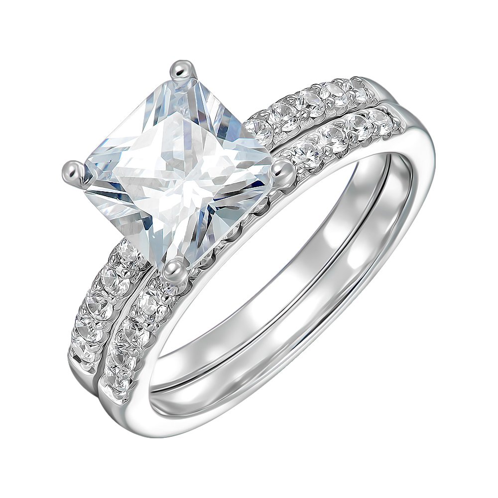 

Серебряное кольцо с фианитами 000151532 17 размера