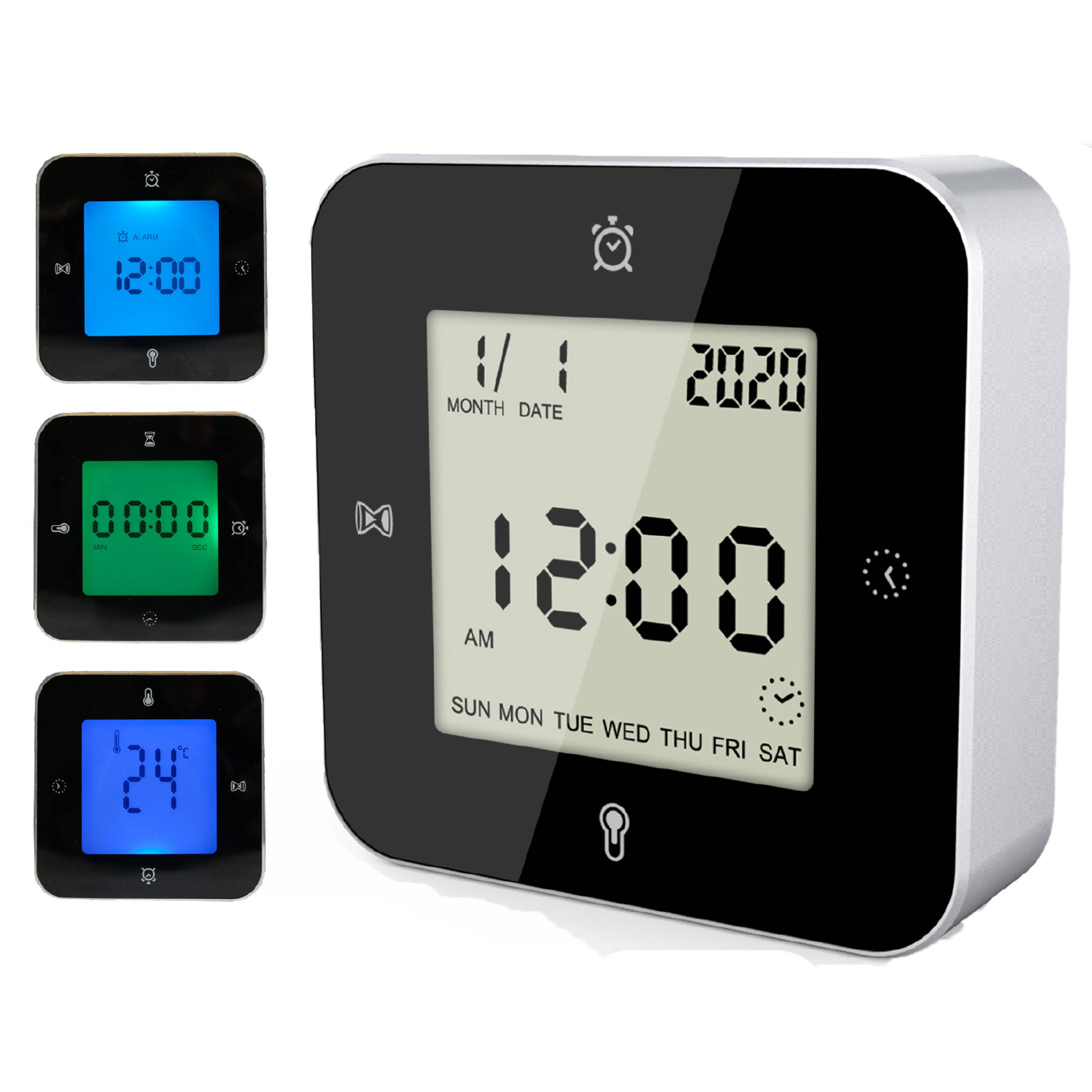 

Часы настольные Technoline WT344 Black/Silver