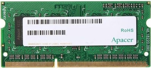 

Оперативная память Apacer SODIMM DDR3-1333 4096MB PC3-10600 (AS04GFA33C9QBGC)