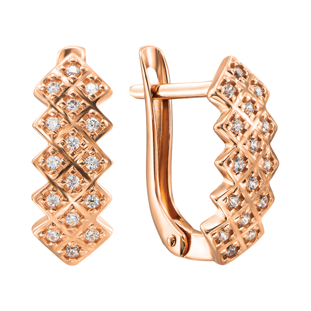 

Серьги из красного золота с фианитами 000138446