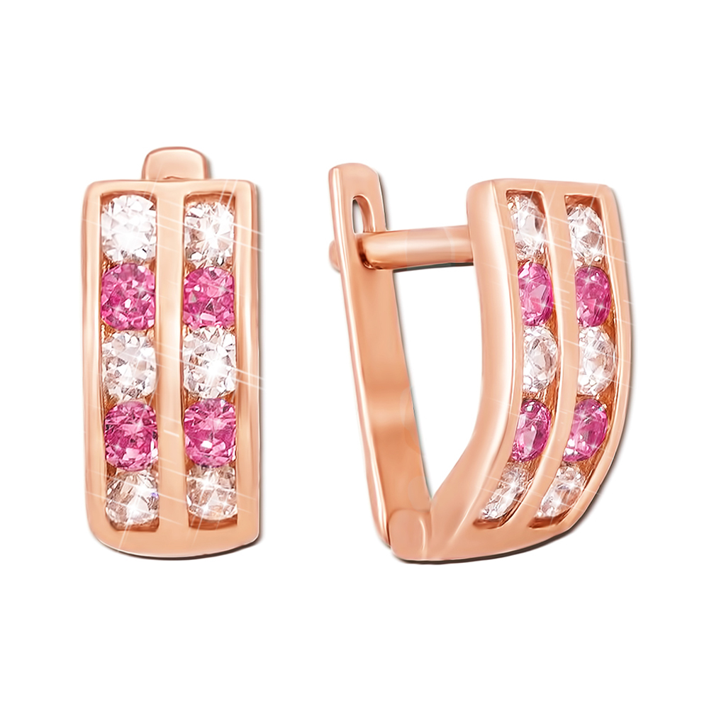 

Серьги из красного золота с фианитами 000129084
