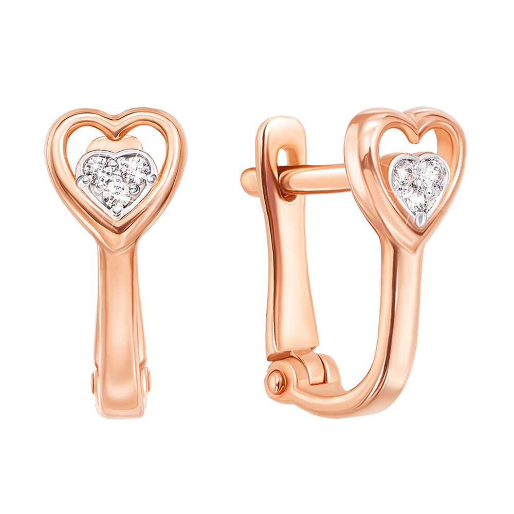 

Серьги из красного золота с фианитами 000122963