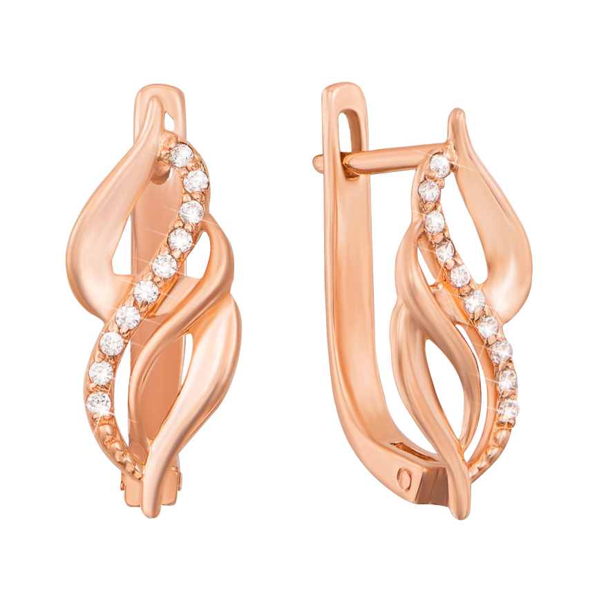 

Серьги из красного золота с фианитами 000129194