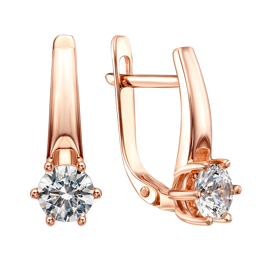 

Серьги из красного золота с фианитами S Zirconia 000137128