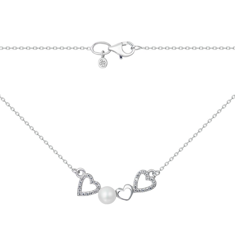 

Серебряное колье с жемчугом и фианитами 000150937 40 размера