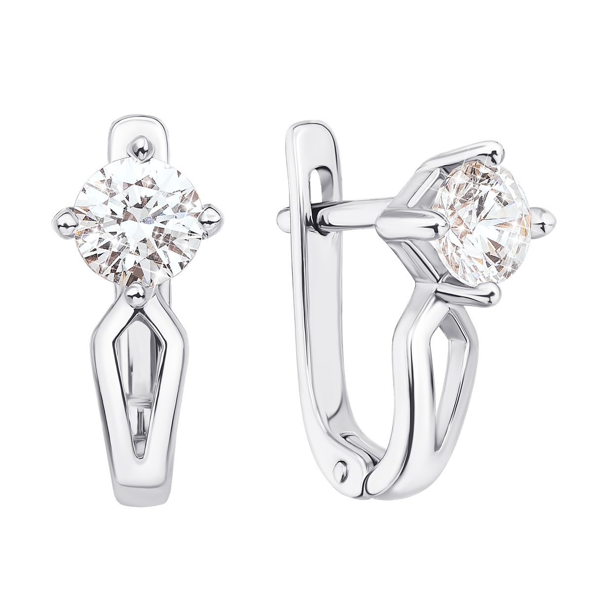 

Серьги из белого золота с фианитом S Zirconia 000126388